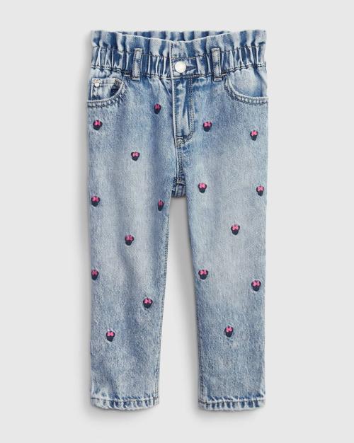 Girls Minnie Mouse Embroiered Slim Fit Jeans