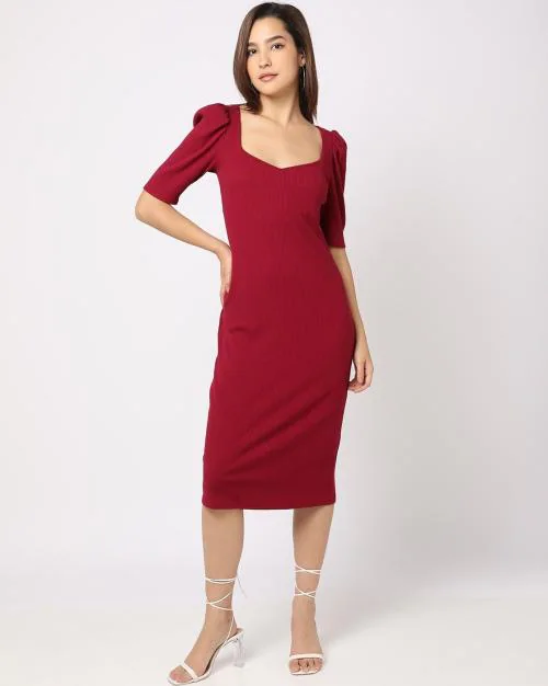 Ribbed Sheath Dress