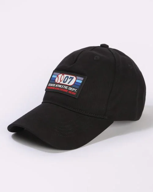 Men Silicon Badge Applique Baseball Cap