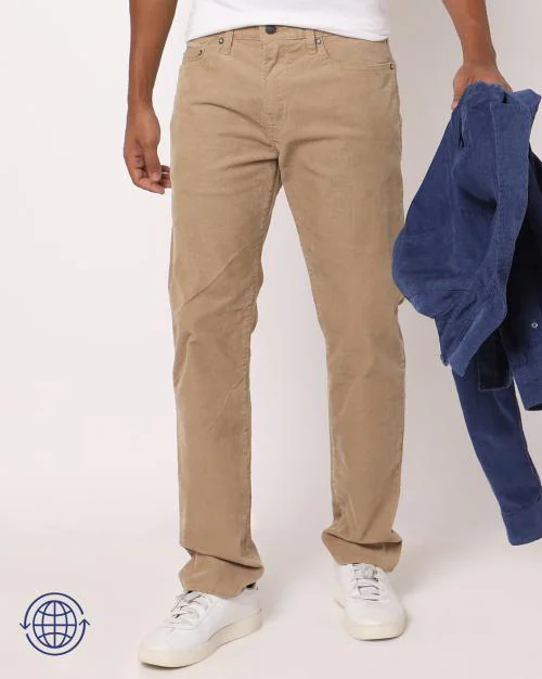 Men Slim Fit Corduroy Jeans