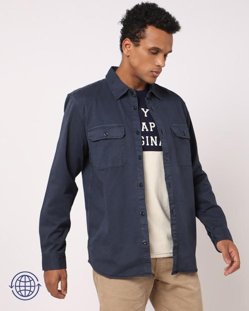 Men Regular Fit Utility Shirt
