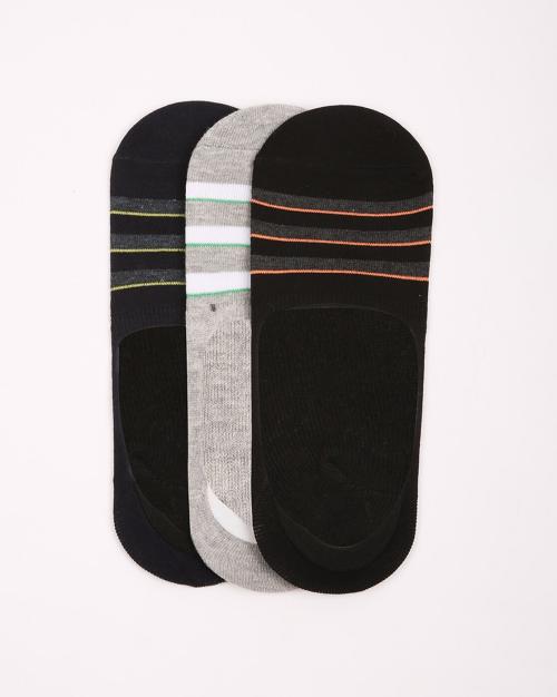 Buy Pack of 3 Striped Everyday No Show Socks Online at Best Prices in