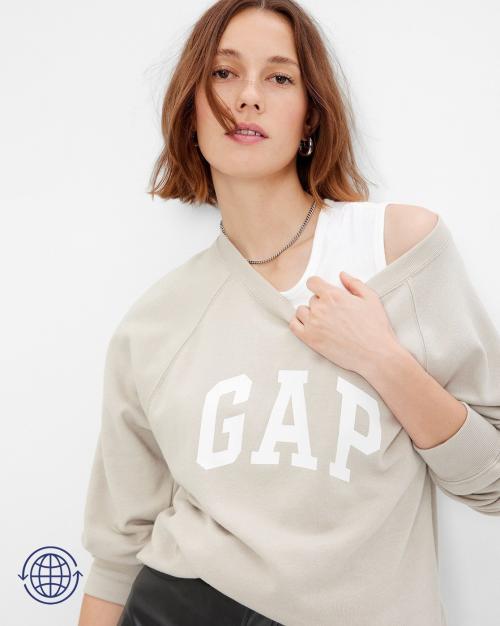 Logo Print Round-Neck Loose Fit Sweatshirt