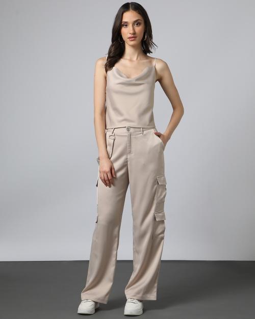 Women Solid Satin Top