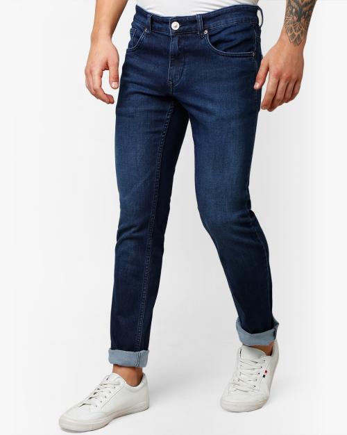 Men Light-Wash Slim Fit Jeans