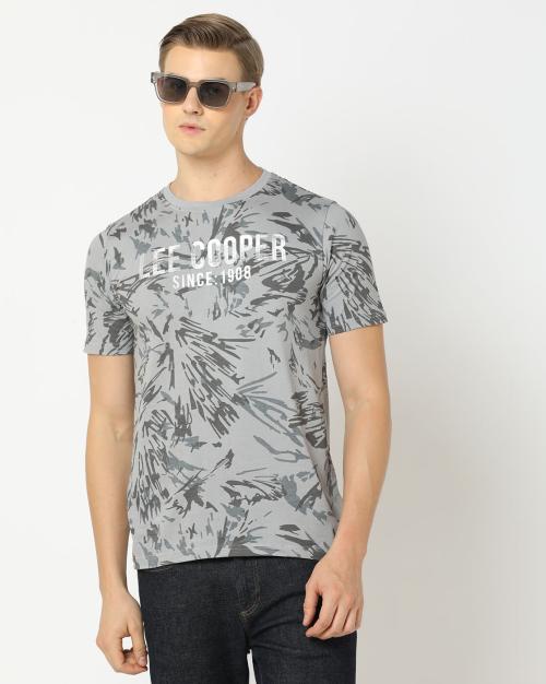 Brand Print Regular Fit Crew-Neck T-Shirt