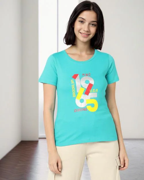 Numeric Print Crew-Neck T-Shirt