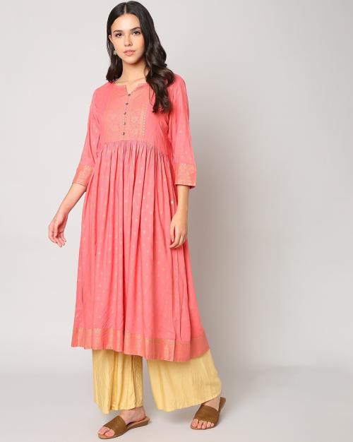 Floral Print Flared Kurta