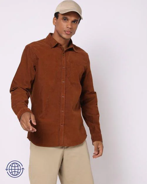 Men Regular Fit Corduroy Shirt