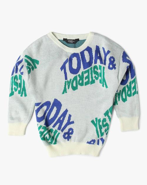 Boys Typographic Knit Sweater