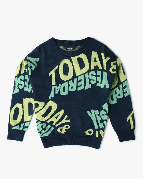 Boys Knitted Crew-Neck Sweater