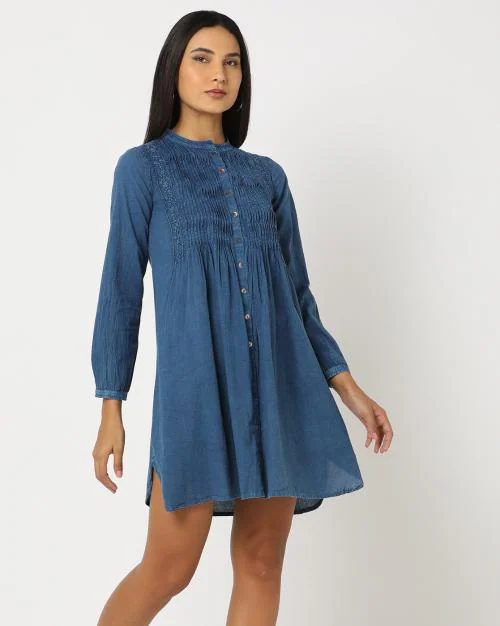 Shirt Dress with Pintucks