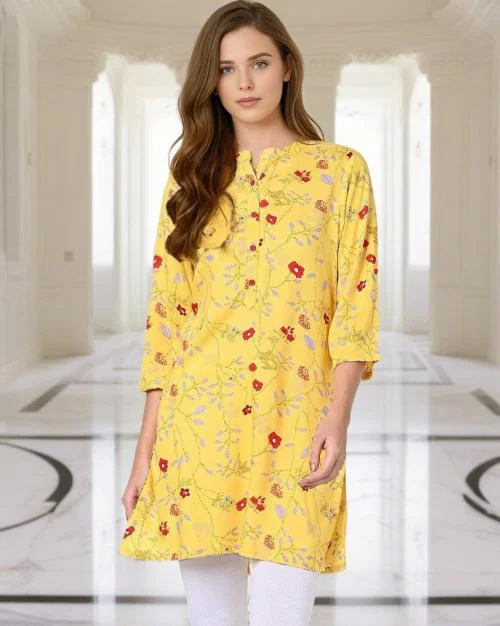 Floral Print Relaxed Fit Straight Kurta