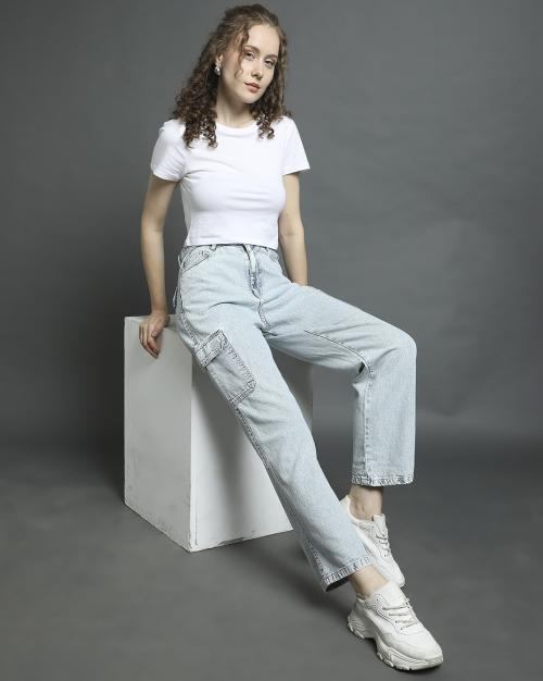 Women High-Rise Cargo Pants