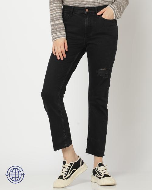 Women Light-Wash Vintage Slim Fit Jeans