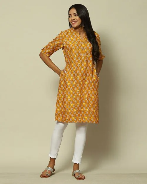 Women Floral Print Straight Kurta