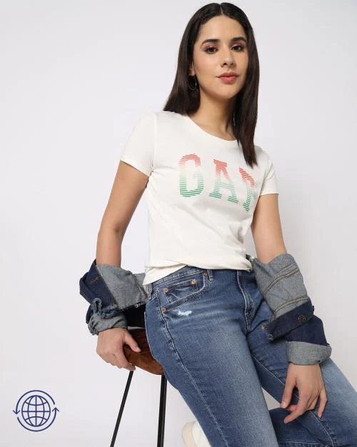 Tricolor Logo Classic Round-Neck T-Shirt