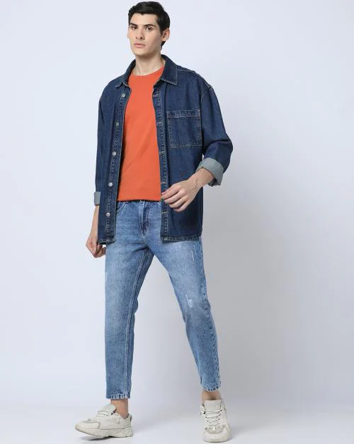 Men Mid-Wash Baggy Fit Jeans