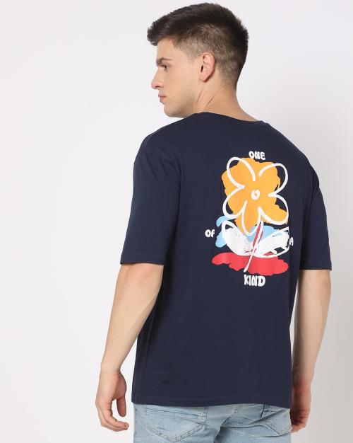Men Graphic Print Oversized Fit Crew-Neck T-Shirt
