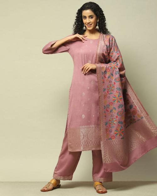 Women Floral Print Straight Kurta with Palazzos & Dupatta