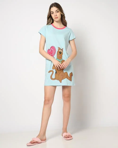Women Scooby-Doo Print Regular Fit Nightshirt