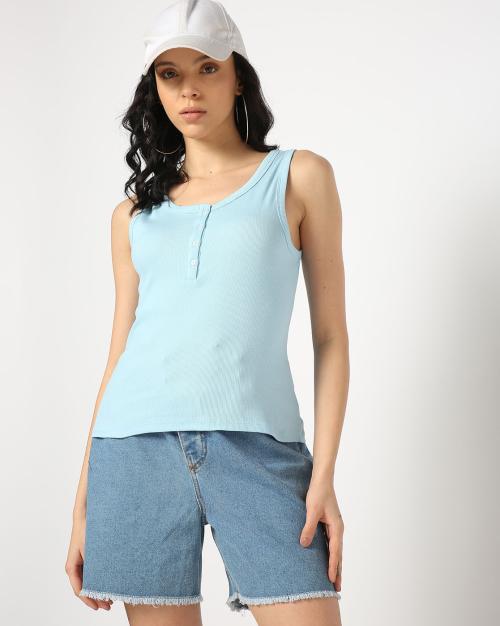Women Ribbed Relaxed Fit Tank Top