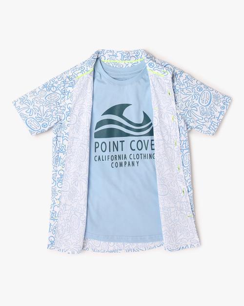 Boys Printed Twofer Shirt