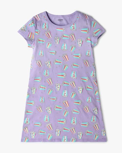 Girls Printed Relaxed Fit Nightshirt
