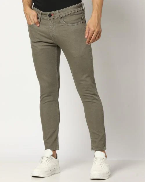 Men Light-Wash Slim Fit Jeans