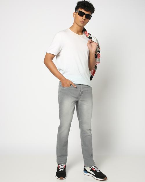 Men Mid-Wash Straight Fit Jeans