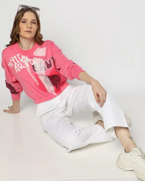 Women Typographic Print Regular Fit Sweatshirt