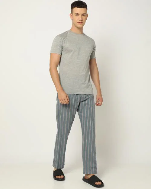 Men Striped Cotton Pyjamas