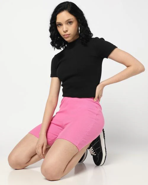 Women Ribbed Cycling Shorts