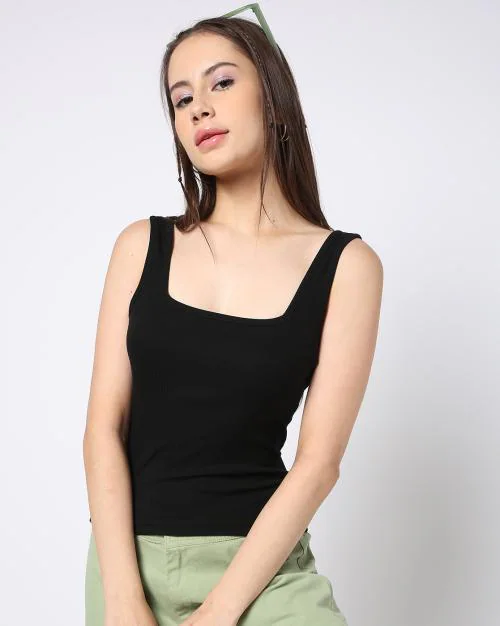 Women Square-Neck Fitted Top