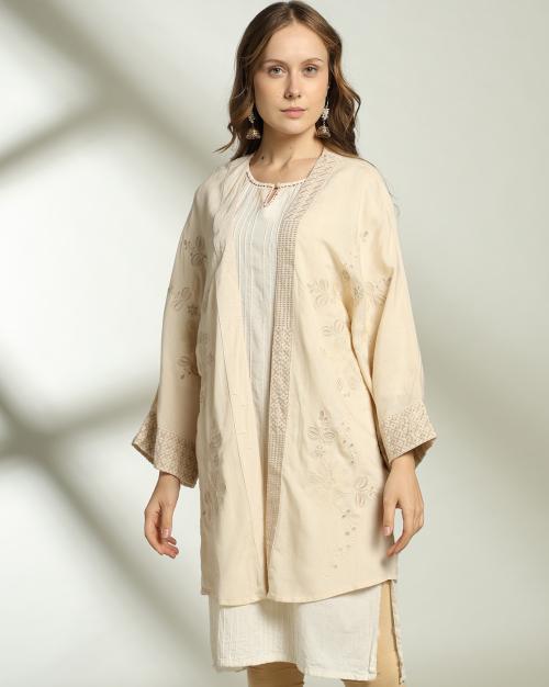 Women Bohemian Embroidered Relaxed Fit Shrug