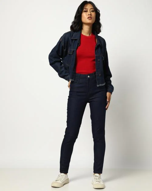 Women Light-Wash Relaxed Fit Jeans
