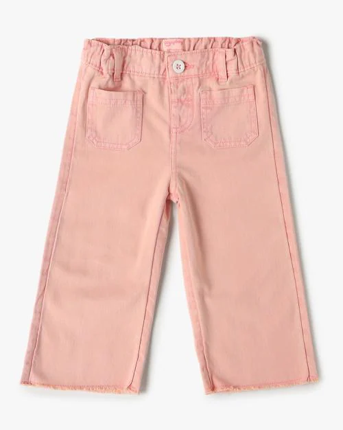 Girls Regular Fit Flat-Front Pants
