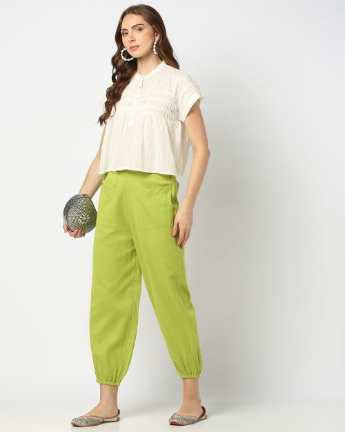 Women Straight Fit Flat-Front Pants