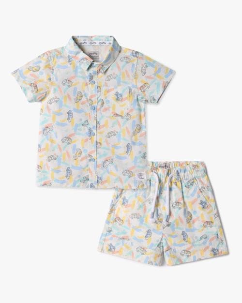 Boys Printed Shirt with Shorts
