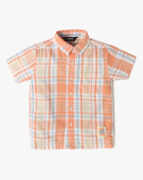 Boys Checked Regular Fit Shirt