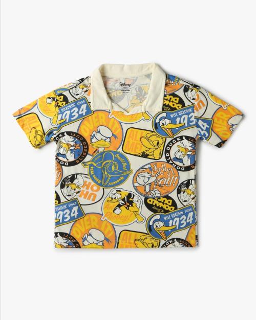 Boys Donald Duck Print Relaxed Fit Polo T-Shirt