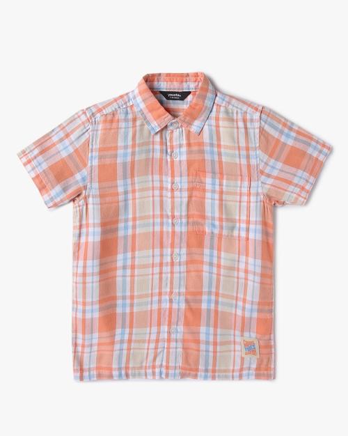 Boys Checked Relaxed Fit Shirt