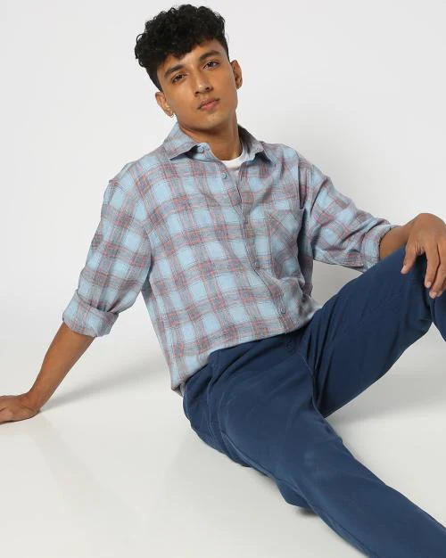 Men Checked Relaxed Fit Shirt