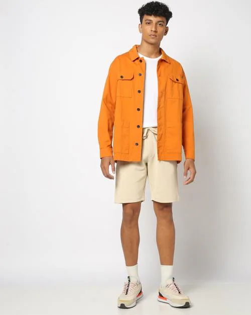 Men Chevron Print Regular Fit Shorts