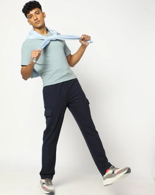 Men Regular Fit Straight Track Pants