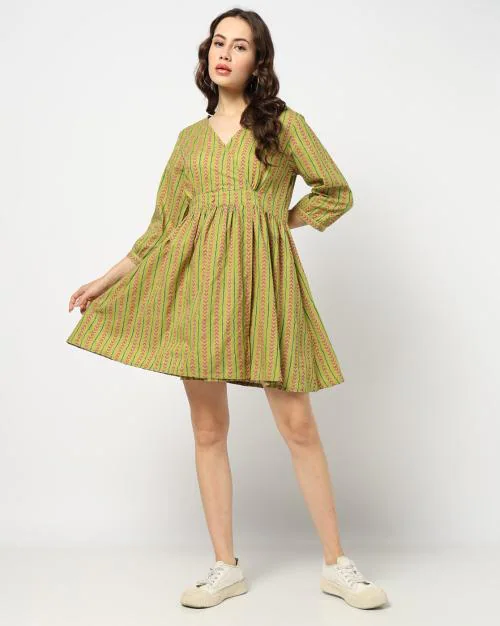 Women Printed Wrap Dress