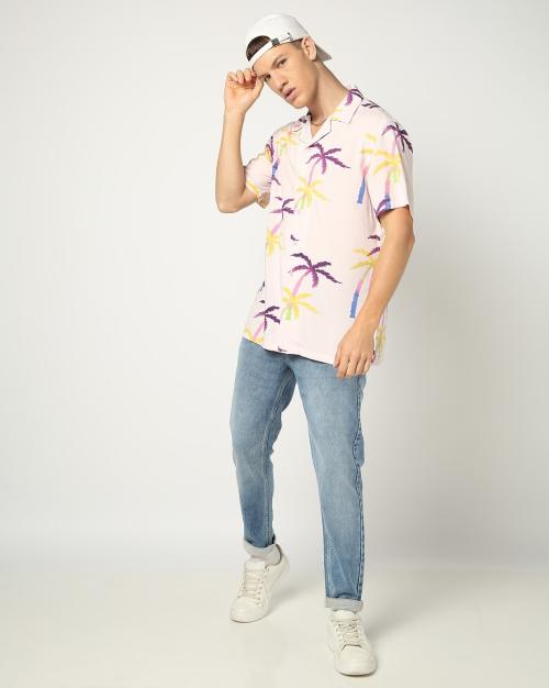 Men Mid-Wash Carrot Fit Jeans