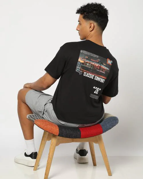 Men Printed Relaxed Fit Crew-Neck T-Shirt