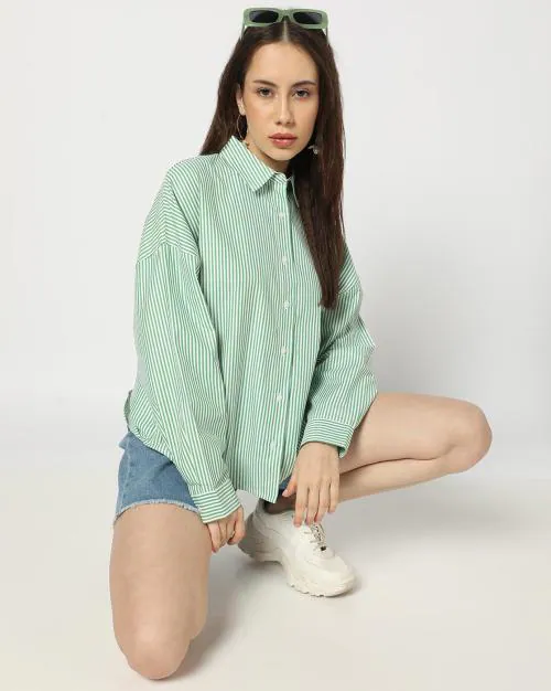 Women Striped Oversized Shirt
