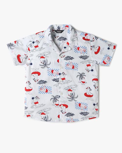 Boys Printed Boxy Fit Shirt